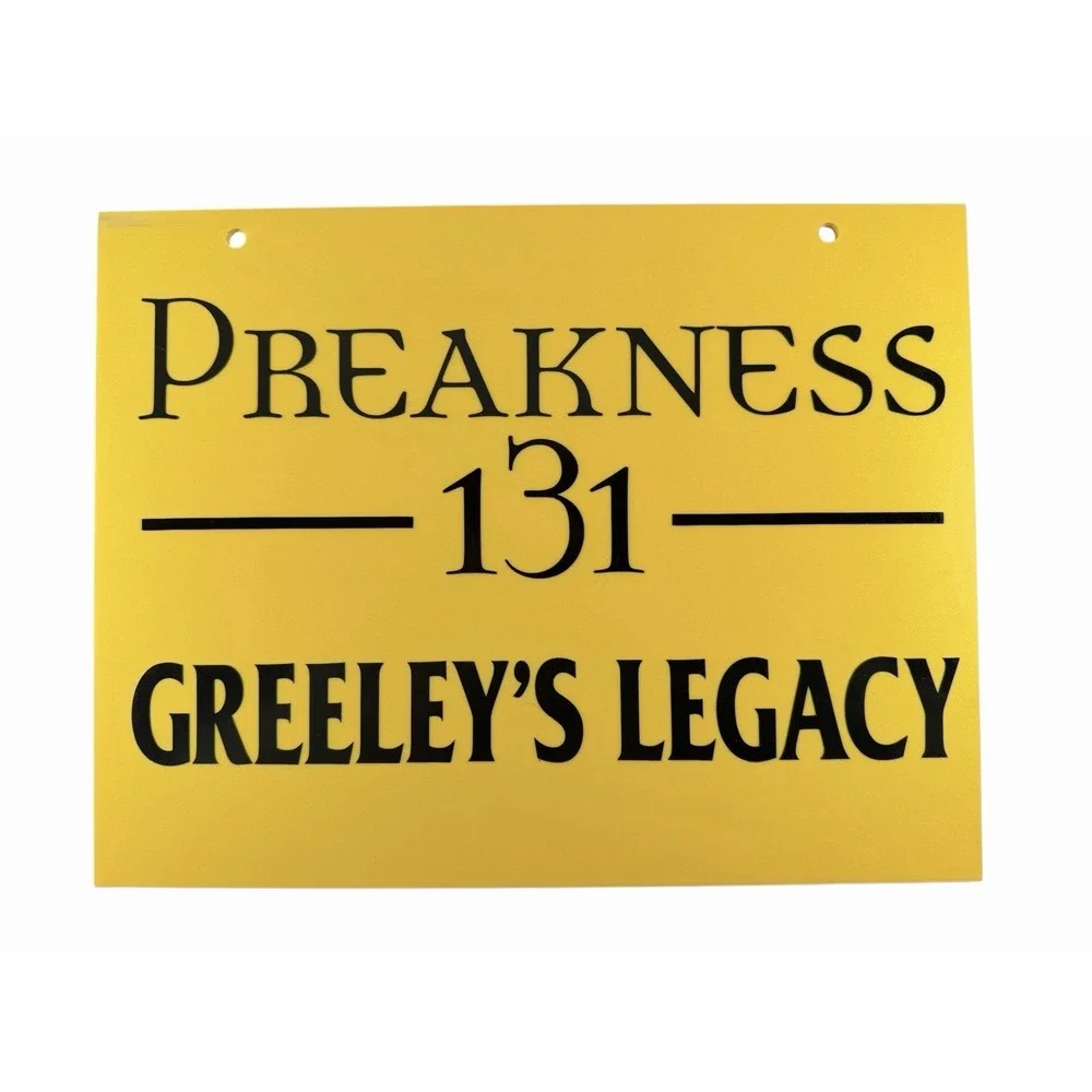 Preakness 131 Greeley's Legacy Horse Stall Sign Unique Collectable Pimlico